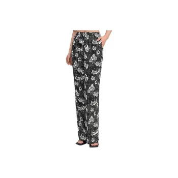Blood Glitter Casual Pants Women's Black Plaid