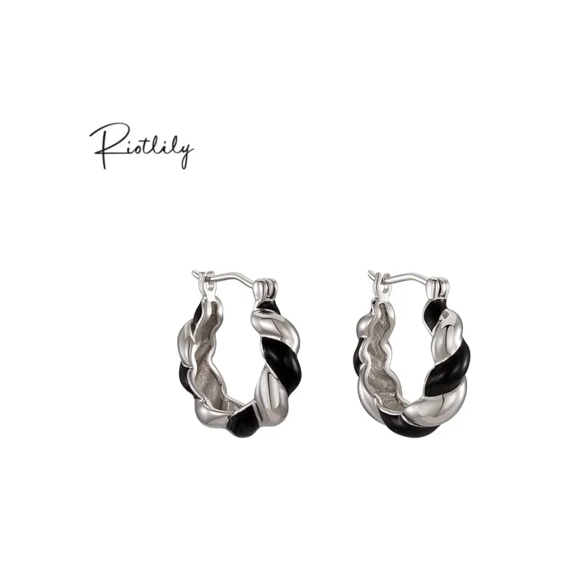 RiotLILY Date Styling Vintage Minimalist Style Fashion Unique Design 925 Sterling Silver Earrings Women's-2