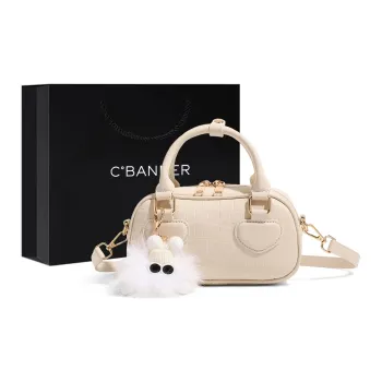 C°BANNER Synthetic Leather Handbag Medium Size Women's Cream White