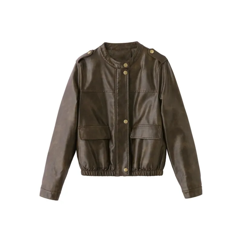 Yi Mengyuan Leather Jacket Women's-0