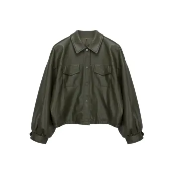 COMBO Leather Jacket Women's Green