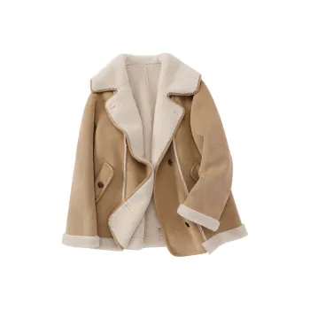 XIANGYING Velvet feel Coat Women's Khaki