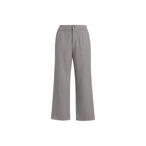QIAOWANNI Casual Pants Women's Wood Color Human Pattern