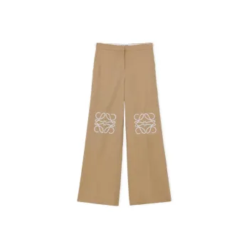 LOEWE Cotton And Silk Trousers Beige