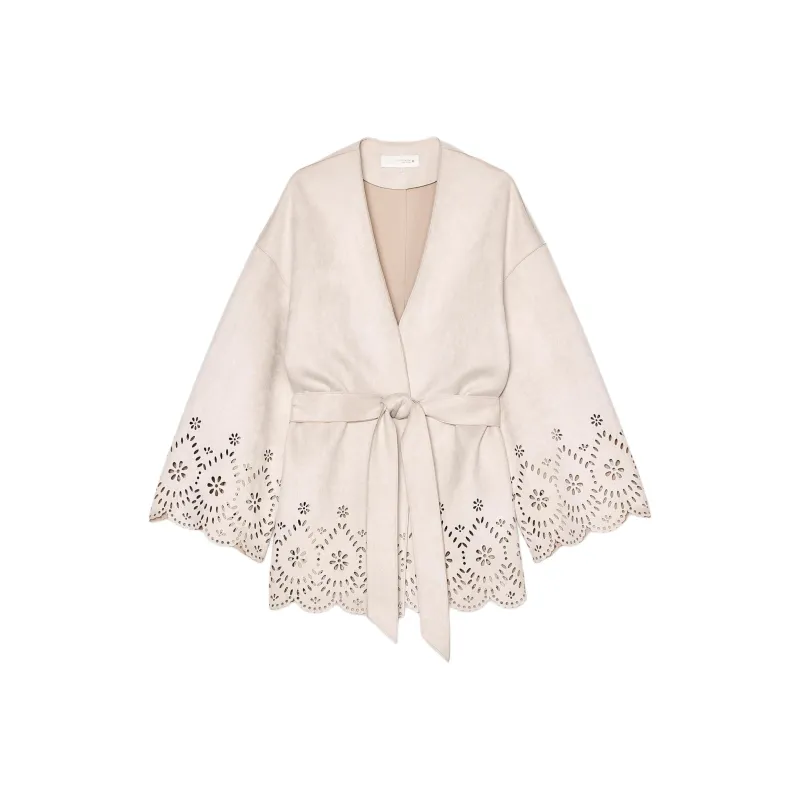ZARA Trench Coats Women's White-0