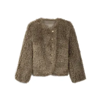 THE SEA LIFE Velvet feel Coat Women's Tea Brown