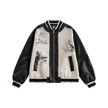 Korean Style Baseball Jacket Unisex Black