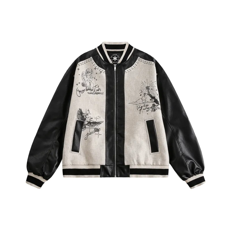Korean Style Baseball Jacket Unisex Black-0