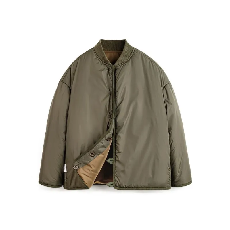 MADEN Baseball Jacket Women's Olive Green-1