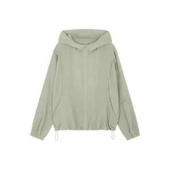 Mo Han Yi Mei Cropped Coat Women's Avocado Green
