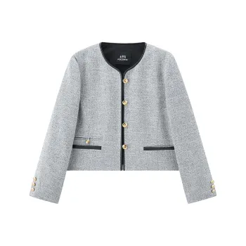 PEACEBIRD Cropped Coat Women's Wild Dove Gray
