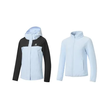 QIAODAN Mountain God Series Windbreaker Jackets Women's Peptide Blue/Black