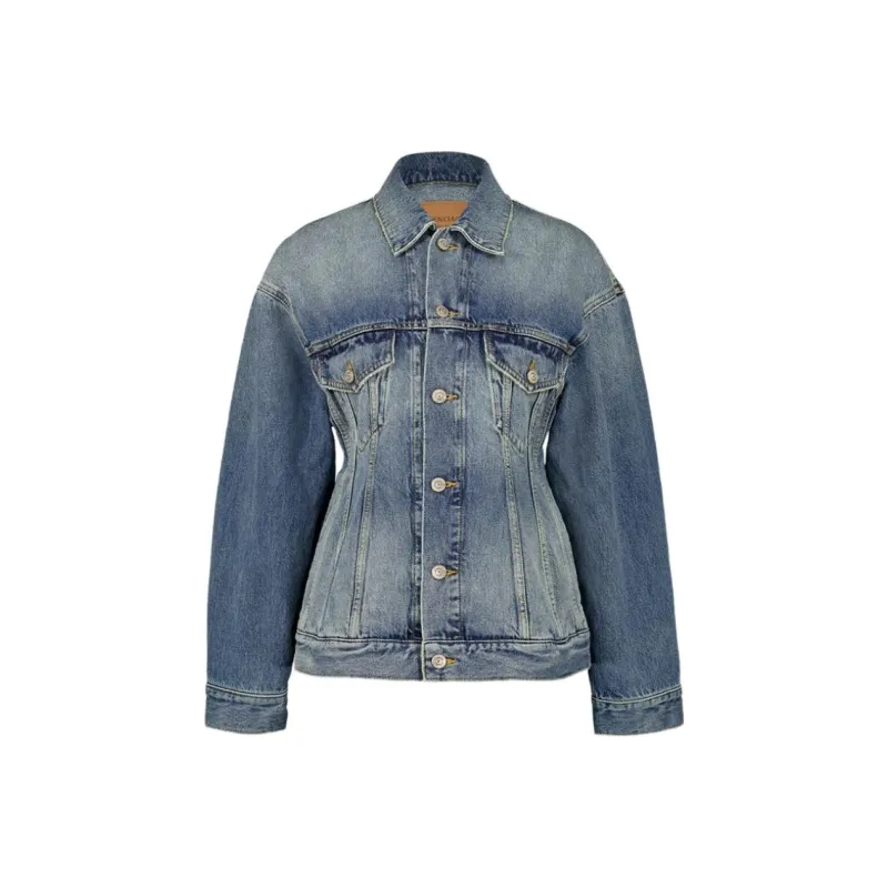 Balenciaga Collared Button Up Denim Jacket-0
