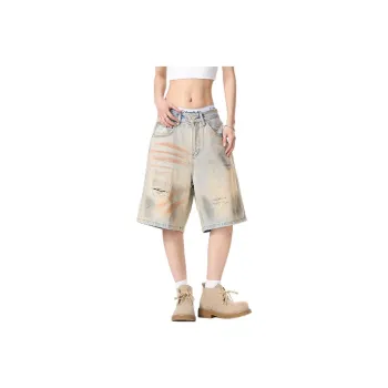BENGEN Denim Shorts Unisex Light Blue