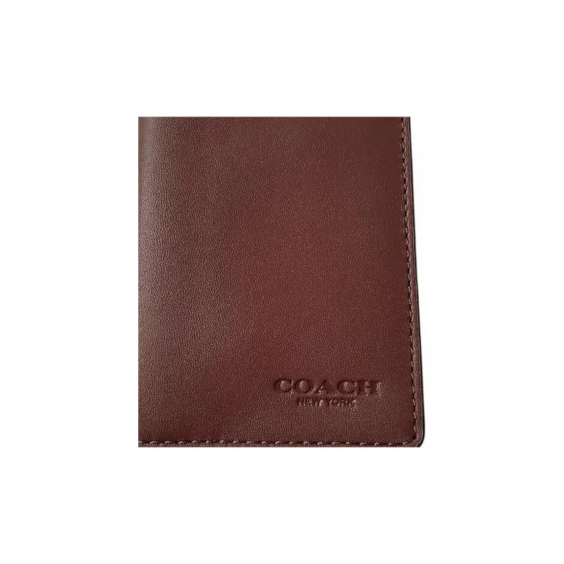 COACH Glove Tanned Leather Cow Leather Card Holder Card Holder Men's Red-1