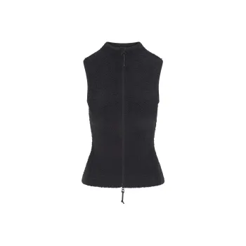 SKIMS FW24 TEDDY ZIP UP VEST Women's STORM/Storm Color