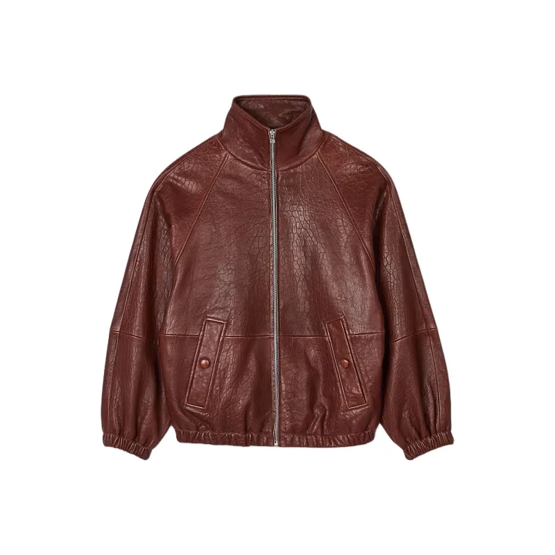 Sandro Zip up Leather Jacket-0