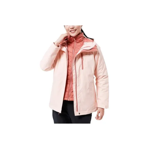 Columbia Water-Resistant Windproof Breathable Wear-Resistant Warm Windbreaker Jacket Women's Light Pink/Brick Red
