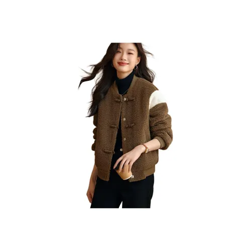 Mo Han Yi Mei Baseball Jacket Women's Olive Green