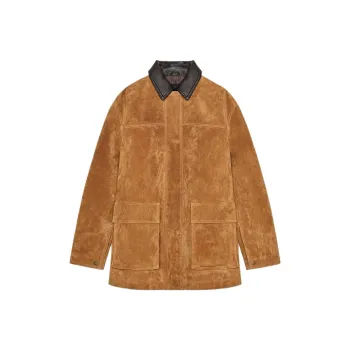 ZARA ZW Series Leather Jacket Women's Brown