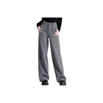 You Cow Me Pants Casual Pants Women's Black White Plaid