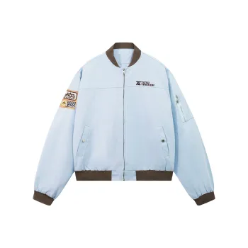 PAZZO Multicolor Zip Up Jackets Baseball Jacket Unisex