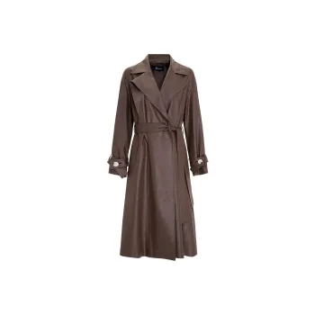 IDPAN Long Trench Coat Women's Coffee