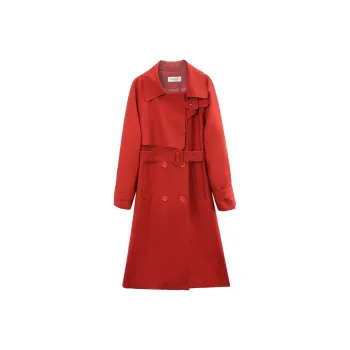 A Paradise For Awakening Trench Coat Women's Burgundy