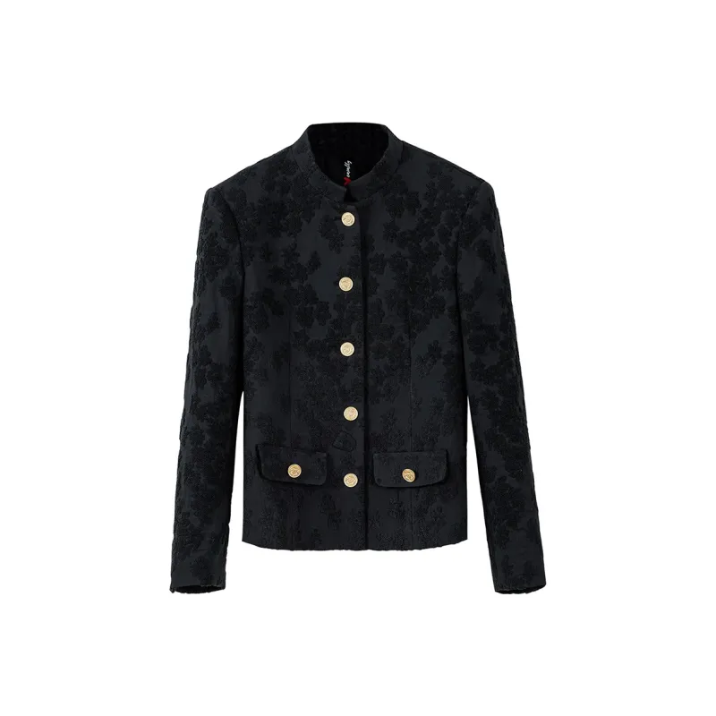 NancyCavally Cropped Coat Women's Black-0