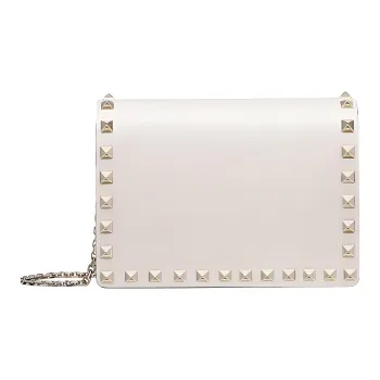 Valentino Calfskin Small Square Bag Crossbody Bag Shoulder Bag Women's White