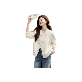 Mo Han Yi Mei Baseball Jacket Women's Ecru