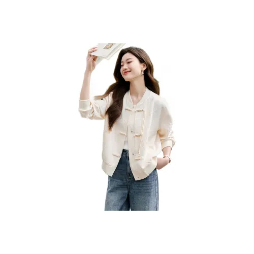 Mo Han Yi Mei Baseball Jacket Women's Ecru