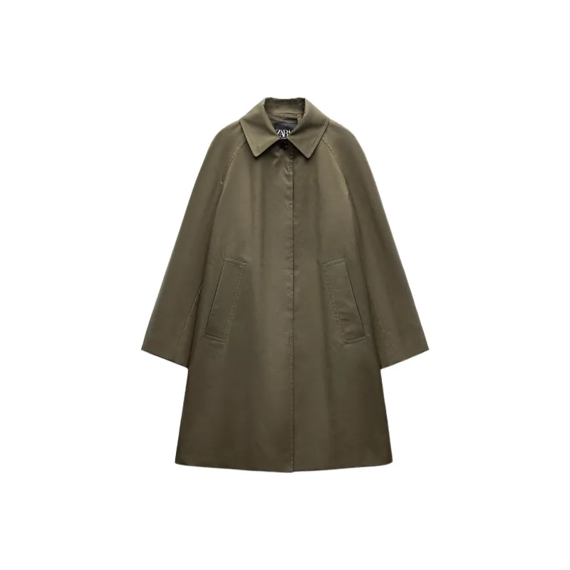 ZARA ZW Series Trench Coat Women's Khaki-0