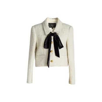 ROEYSHOUSE Cropped Coats Women's Ecru