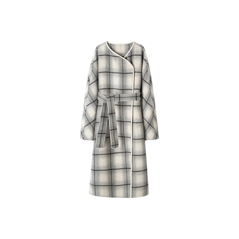 MOSIIMORII Coats Women's Light Gray Plaid-0
