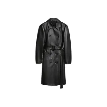 SportMax Belted Leather Trench Coat