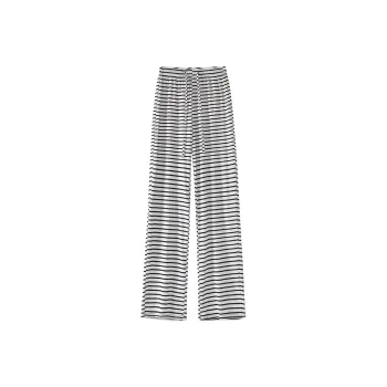 0571 Family Casual Pants Women's White Horizontal Stripes