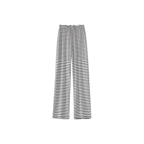 0571 Family Casual Pants Women's White Horizontal Stripes