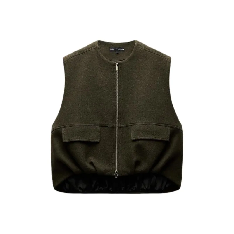 ZARA ZW Series Vest Women's Khaki-0
