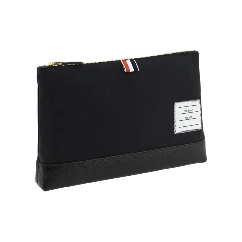 THOM BROWNE Zipped Rectangular Clutch Bag-1