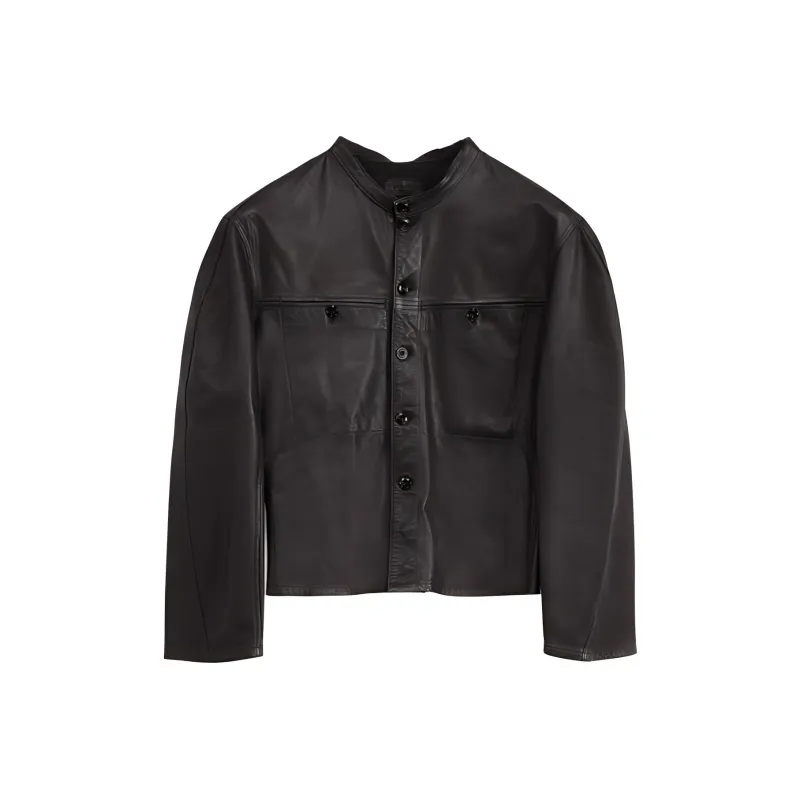 Lemaire SS24 Leather Jacket Women's Dark Brown-0