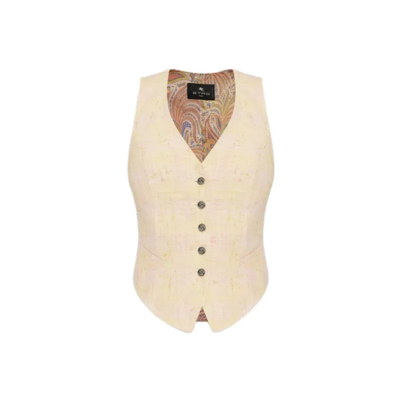 ETRO Slub Sleeveless Waistcoat-0