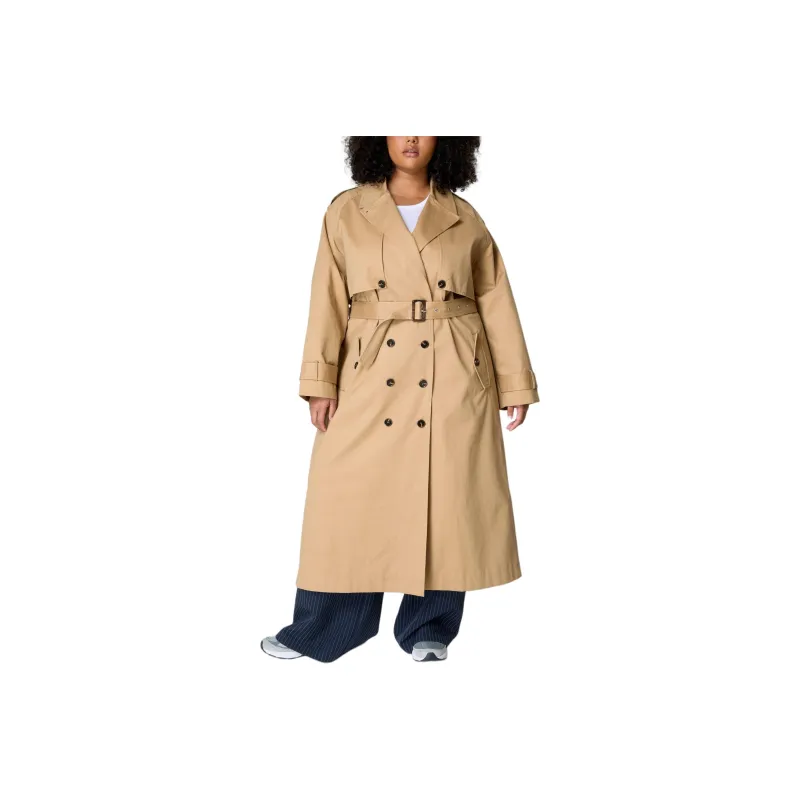 NASTY GAL Plus Tailored Trench Coat Trench Coat Women's Camel-0
