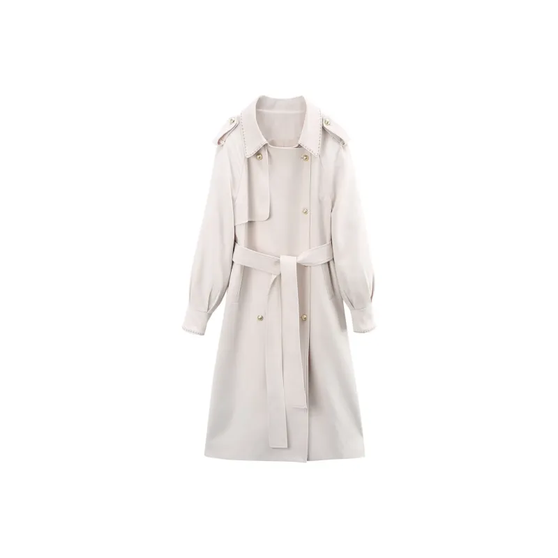 A Paradise For Awakening Trench Coat Women's Beige-0