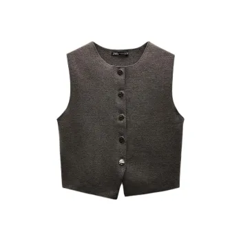 ZARA Vest Women's Glitter Brown
