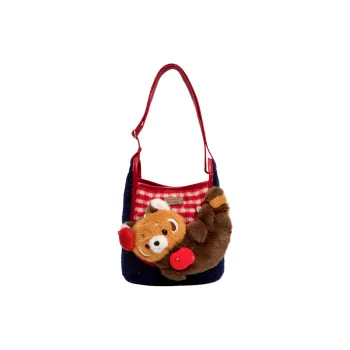LUNA'S JOURNEY Polyester Shoulder Bag Medium Size Unisex Navy Blue