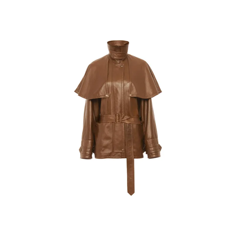 Chloe FW24 Leather Jacket Women's Ochre-0