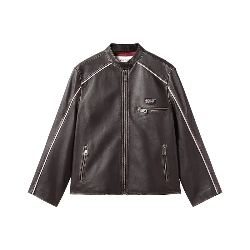 Miss Sixty Leather Jacket Women's Black-0