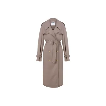 MOSCHINO Beige Gabardine Belted Trench Coat