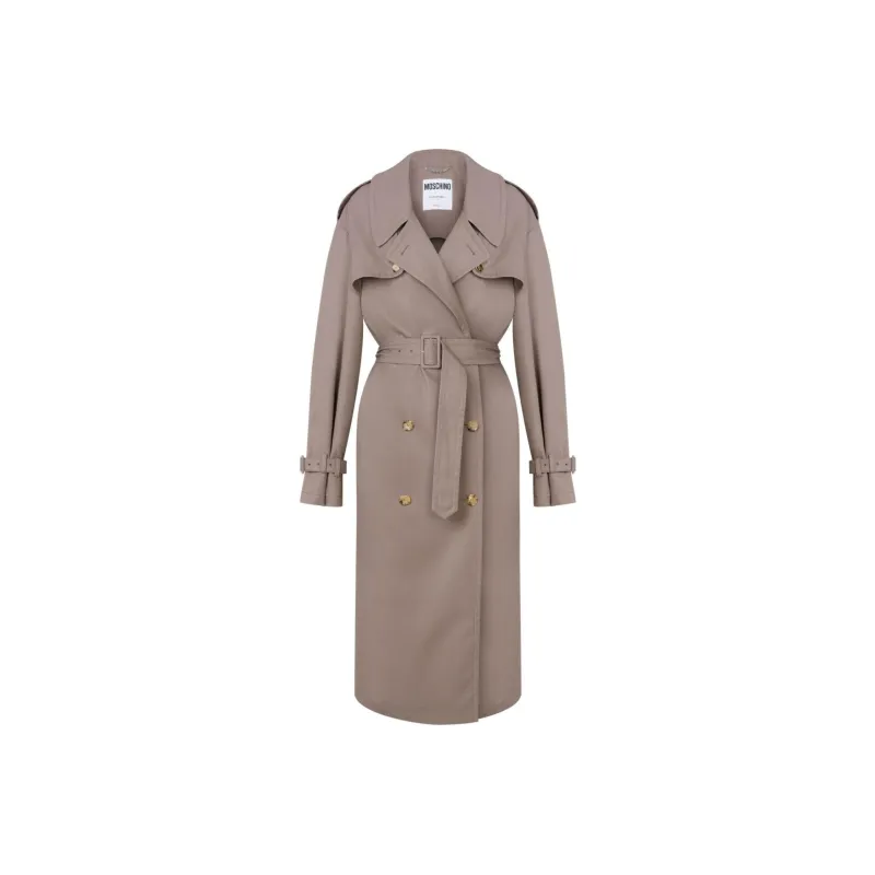 MOSCHINO Beige Gabardine Belted Trench Coat-0
